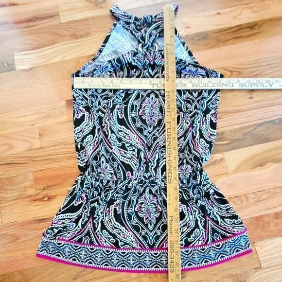 WHBM Printed Halter Blouson Tunic Peplum Top XS - Picture 6 of 6